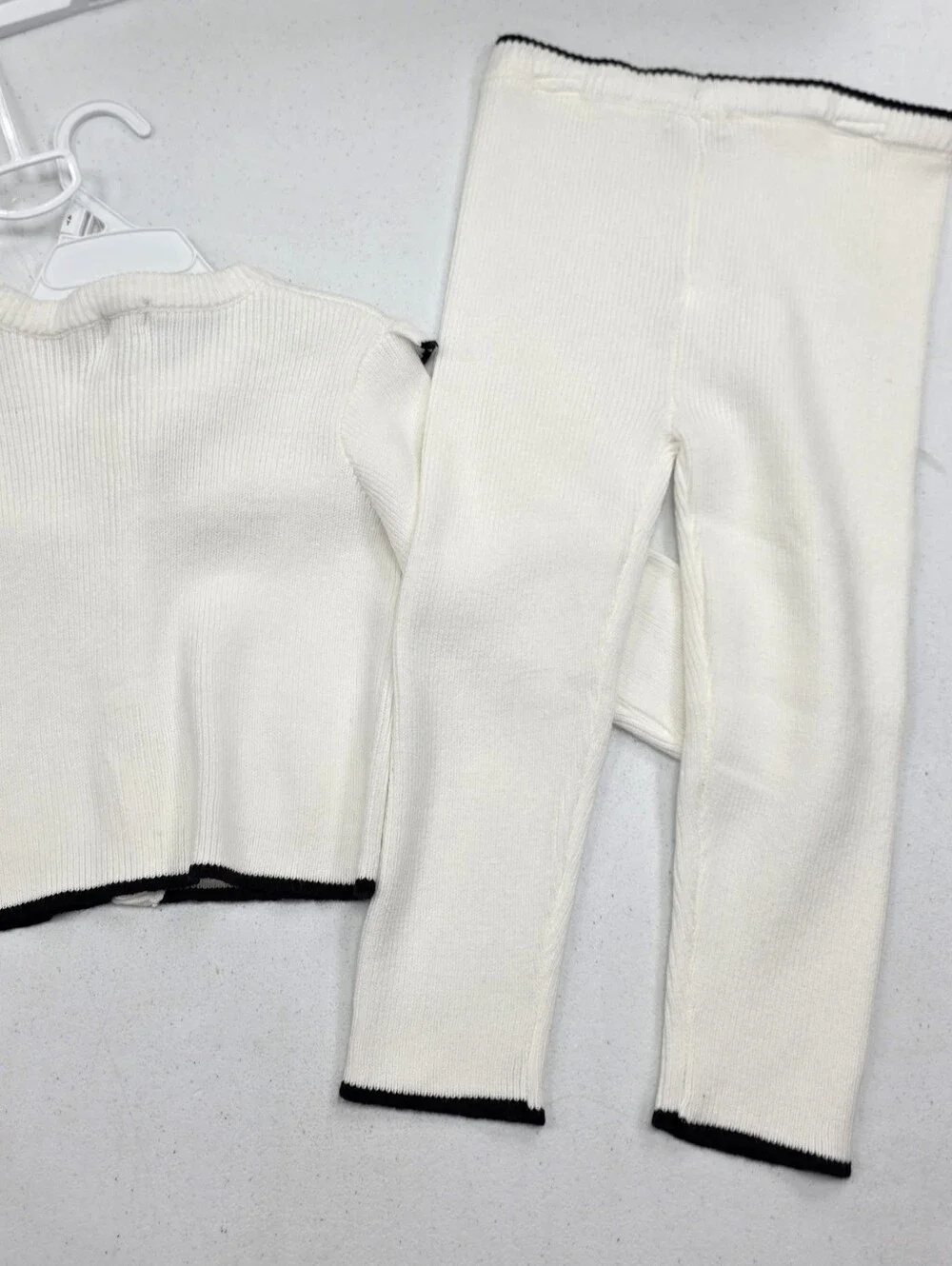 btween Cream Knit Cardigan with Black Bow Trim - Picture 7 of 8